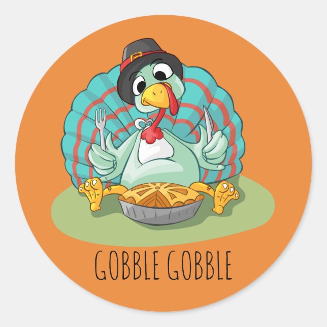 Erntedank Türkei Stickers1½ inch (Blatt 20) Runder Aufkleber (Vorderseite)