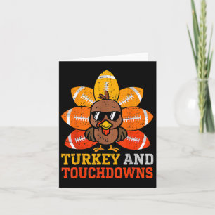 Erntedank Türkei und Touchdowns Fußball Kinder T Karte