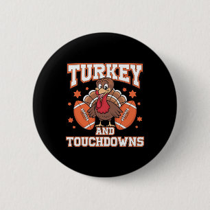 Erntedank Türkei und Touchdowns Fußball Männer Ki Button