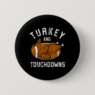 Erntedank Türkei und Touchdowns Fußball Männer Ki Button