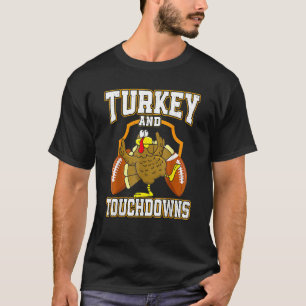 Erntedank Türkei und Touchdowns Fußball Männer Wo T-Shirt