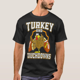 Erntedank Türkei und Touchdowns Fußball Männer Wo T-Shirt