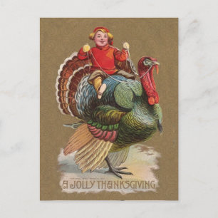 Erntedank Türkei Vintage Grüße Feiertagspostkarte