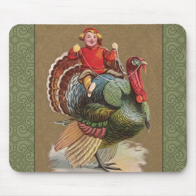 Erntedank Türkei Vintage Grüße Mousepad (Vorne)