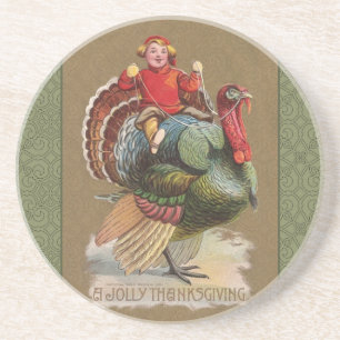 Erntedank Türkei Vintage Grüße Sandstein Untersetzer