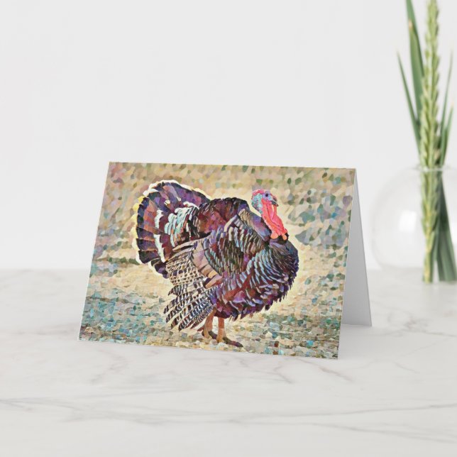 Erntedank Turkey Bird Art Friends Card Karte (Vorderseite)
