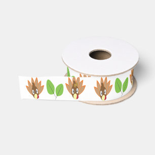 Erntedank Turkey Boy Girl Greenery Ripsband
