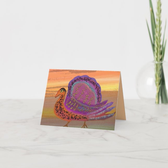 Erntedank Turkey Card Feiertagskarte (Vorderseite)