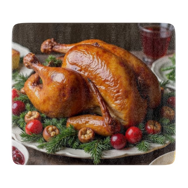 Erntedank Turkey Decoration Cutting Board Schneidebrett (Vorderseite)