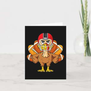 Erntedank Turkey Football Player Fun Boys Girls Karte