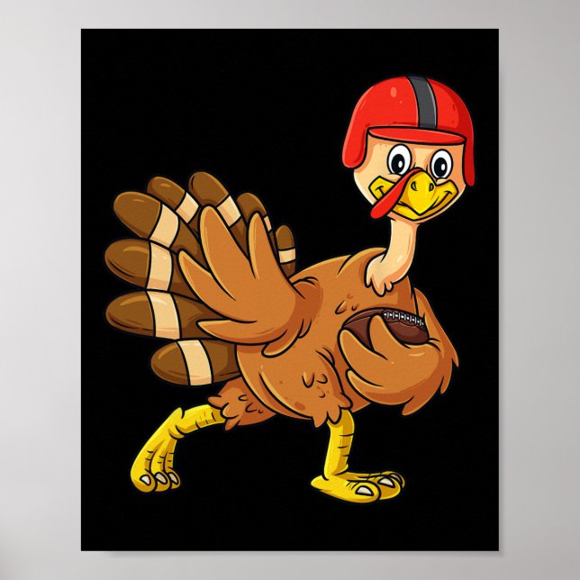 Erntedank Turkey Football Player Trophy Award P Poster (Vorne)