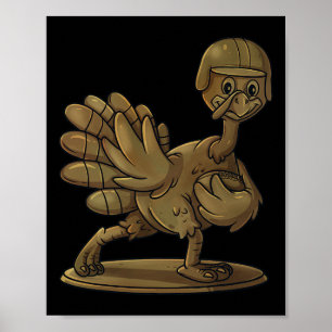 Erntedank Turkey Football Player Trophy Award Poster