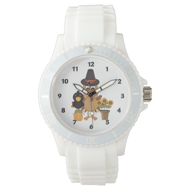 Erntedank Turkey Friends Armbanduhr (Vorderseite)