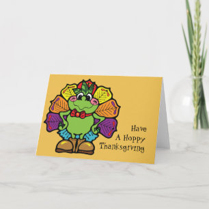 Erntedank Turkey Frog Feiertagskarte