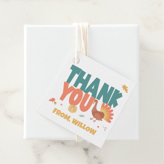 Erntedank Turkey Gobble Geburtstag Vielen Dank Geschenkanhänger (Beispiel)