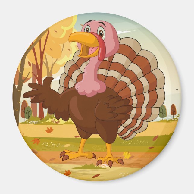 Erntedank Turkey Magnet (Vorne)