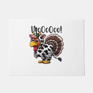 Erntedank Turkey Moo Cow Head Funny Fall Männer Wo Fußmatte