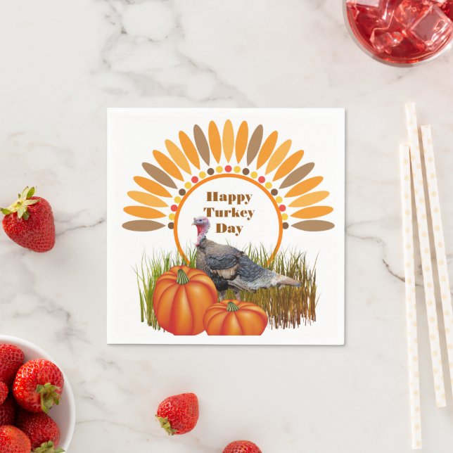 Erntedank Turkey Pumpkins Holiday Serviette (Beispiel)