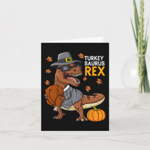 Erntedank Turkey Saurus T Rex Pilgrim Dinosaurier Karte
