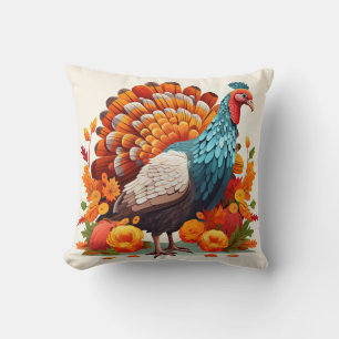 Erntedank Turkey Throw Kissen