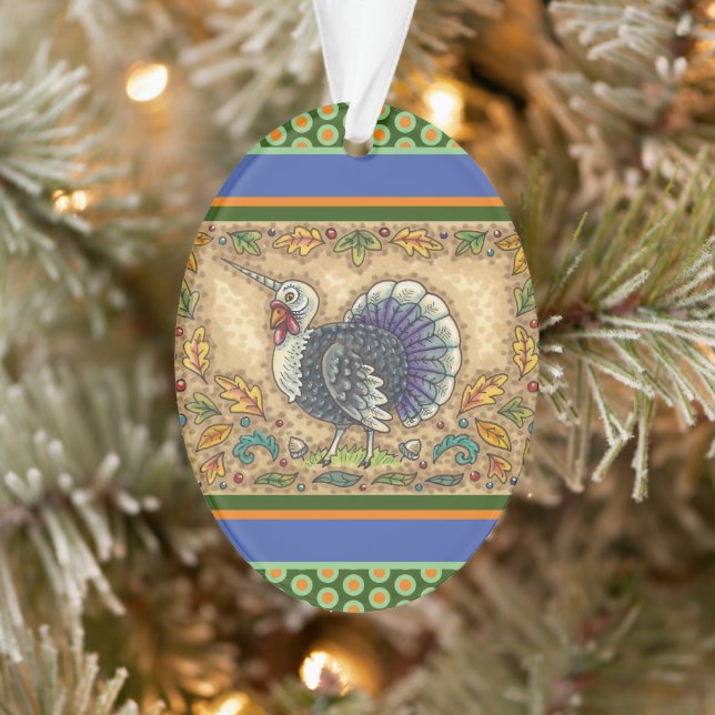 ERNTEDANK TÜRKEY UNICORN, WHIMSICAL FANTASY ORNAMENT (Baum)