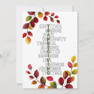 Erntedank-Typografie der Dankbarkeit und Freude Feiertagskarte