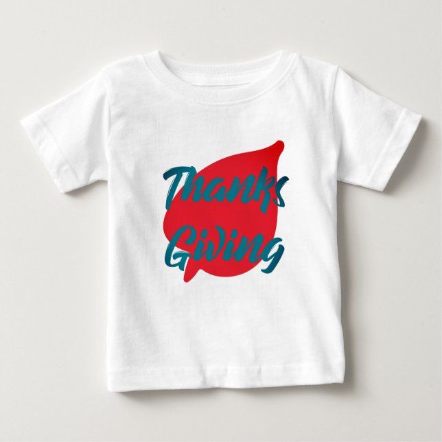 Erntedank-Typografie in nettem Text auf Leaf Baby T-shirt (Vorderseite)