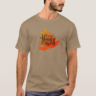 Erntedank Typografie mit Fallblatt T-Shirt