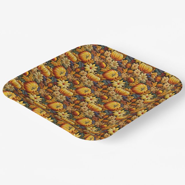 Erntedank und Herbstsaison Pappteller (Gewinkelt)