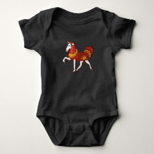 Erntedank Unicorn Funny Turkey Magic Pony Geschenk Baby Strampler