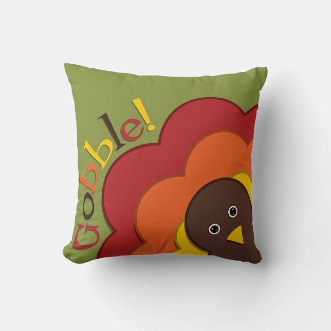 Erntedank versteckt Truthahn Kissen (Vorderseite)