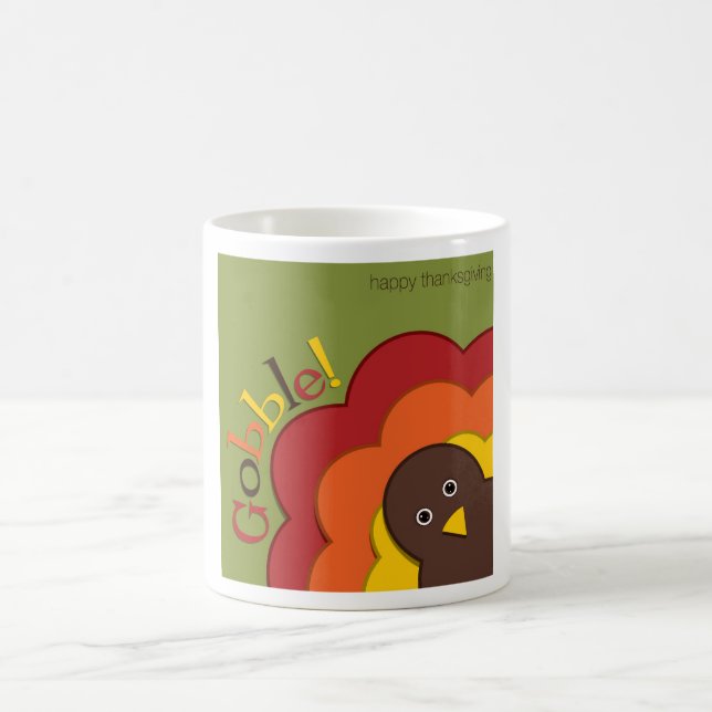 Erntedank versteckt Truthahn Tasse (Mittel)