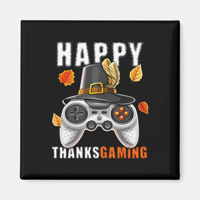 Erntedank Video Game Controller Pilgrim Costume Magnet (Vorne)