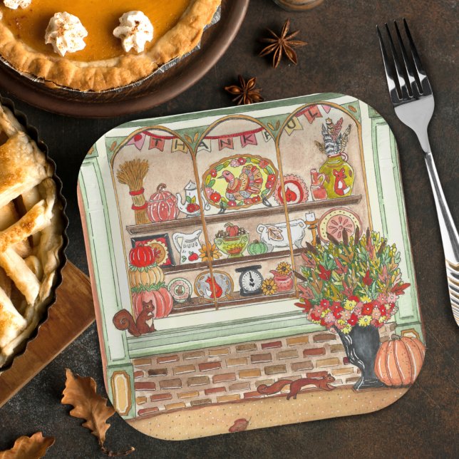 Erntedank Vintag Antiquitätengeschäft Pappteller (Von Creator hochgeladen)