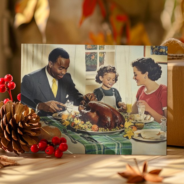 Erntedank Vintag Türkei Familienessen Postkarte (Von Creator hochgeladen)