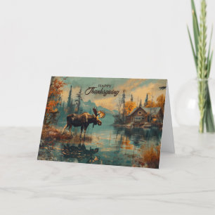 Erntedank Vintager Elchsee Herbst Feiertagskarte