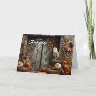 Erntedank Vintages Stallhuhn und Stallholz Herbst Feiertagskarte