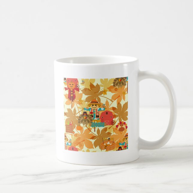 Erntedank-Vogelscheuche Tasse (Rechts)