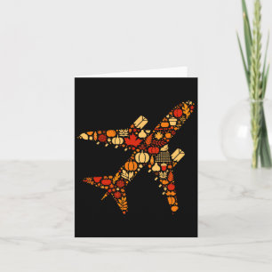 Erntedank von Herbst Pumpkin Fall Flugzeug Frauen Karte