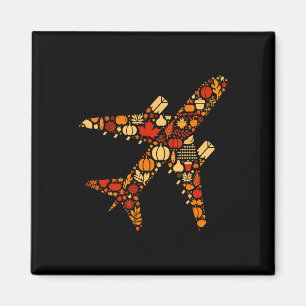 Erntedank von Herbst Pumpkin Fall Flugzeug Frauen Magnet