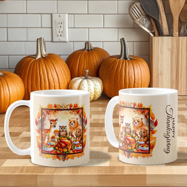 Erntedank Waldtiere Herbstleaves Kaffeetasse (Von Creator hochgeladen)
