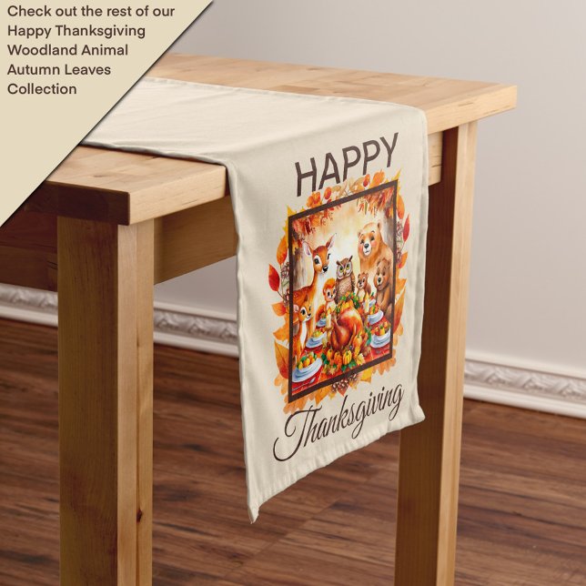 Erntedank Waldtiere Herbstleaves Mittelgroßer Tischläufer (Von Creator hochgeladen)