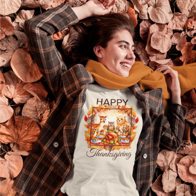 Erntedank Waldtiere Herbstleaves Tri-Blend Shirt (Von Creator hochgeladen)