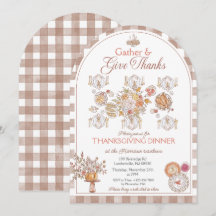 Erntedank-Wasserfarben-Einladung zum Thanksgiving-