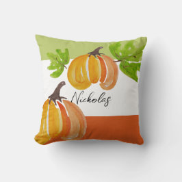 Erntedank Wasserfarbenkürbis Personalisiert Kissen