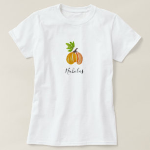 Erntedank Wasserfarbenkürbis Personalisiert T-Shirt