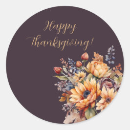 Erntedank-Watercolor Fall-Blume-Aufkleber Runder Aufkleber