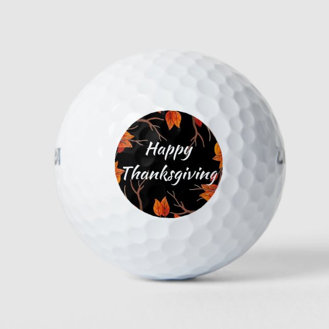 Erntedank Watercolor Herbstlaube Golfball (Vorderseite)