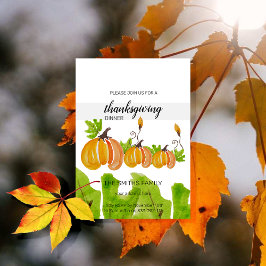 Erntedank Watercolor Pumpkins Einladung