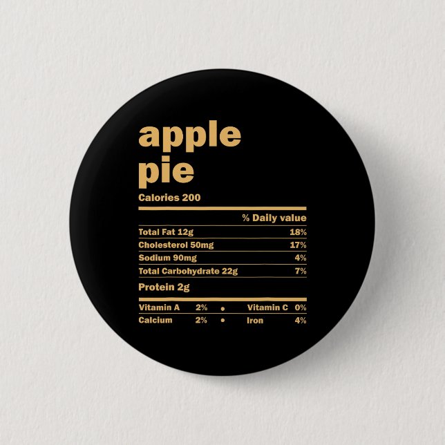 Erntedank Weihnachten Apple Pie Ernährung Fakten Button (Vorderseite)